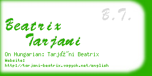 beatrix tarjani business card